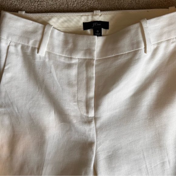Women's J Crew ‘Kate’ Winter White Lined Stretch Linen-Blend Size 0 - Picture 11 of 16